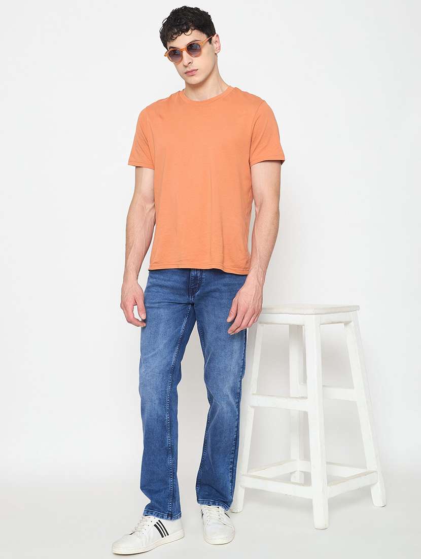 men washed mid rise straight fit jeans - 22230650 -  Standard Image - 4