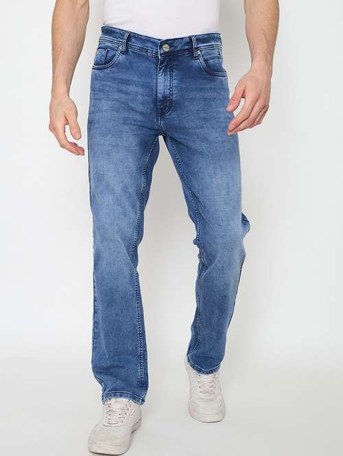 men washed mid rise straight fit jeans - 22230651 -  Standard Image - 0