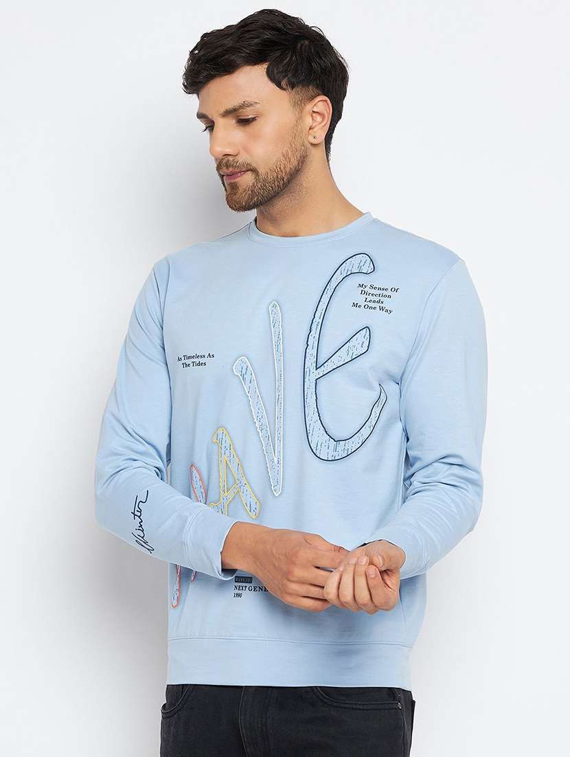 men typographic long sleeve regular fit sweatshirt - 22230659 -  Standard Image - 1