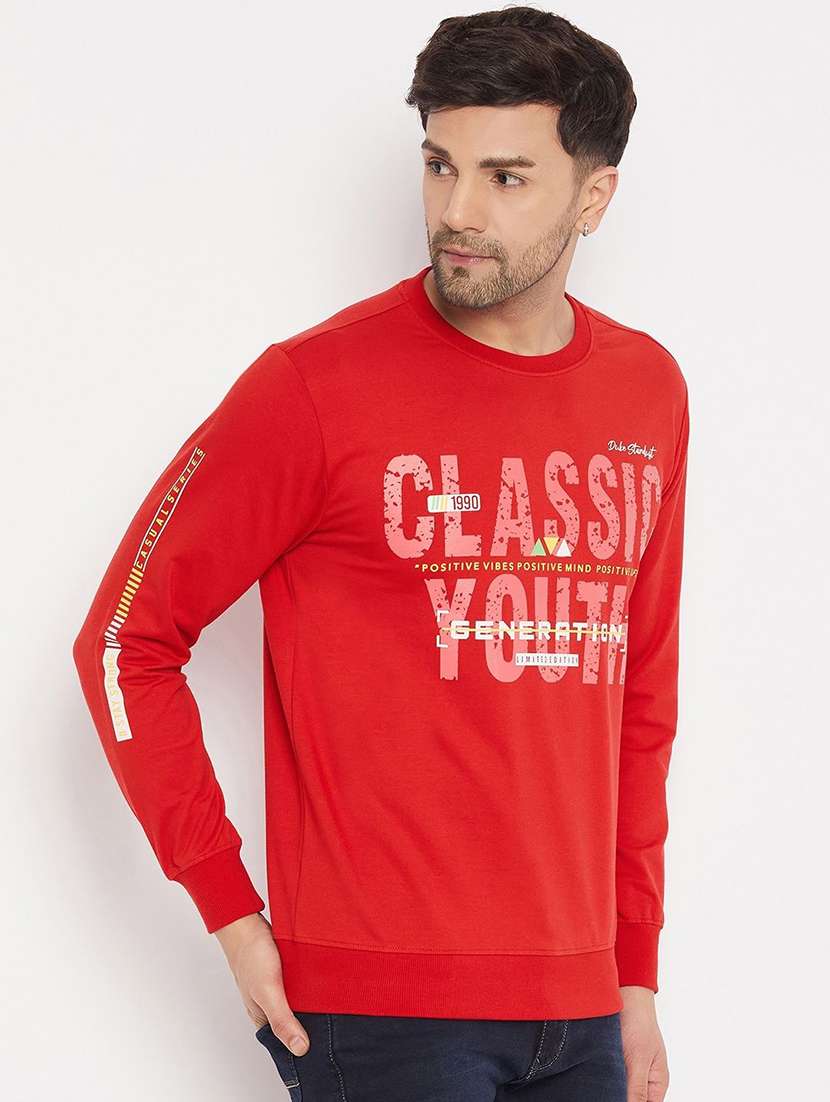 men typographic long sleeve regular fit sweatshirt - 22230660 -  Standard Image - 1