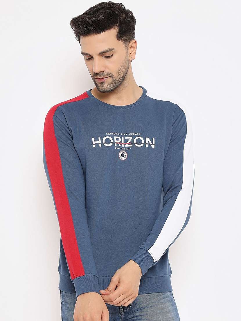 men color block long sleeve regular fit sweatshirt