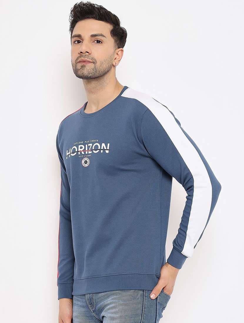 men color block long sleeve regular fit sweatshirt - 22230663 -  Standard Image - 1