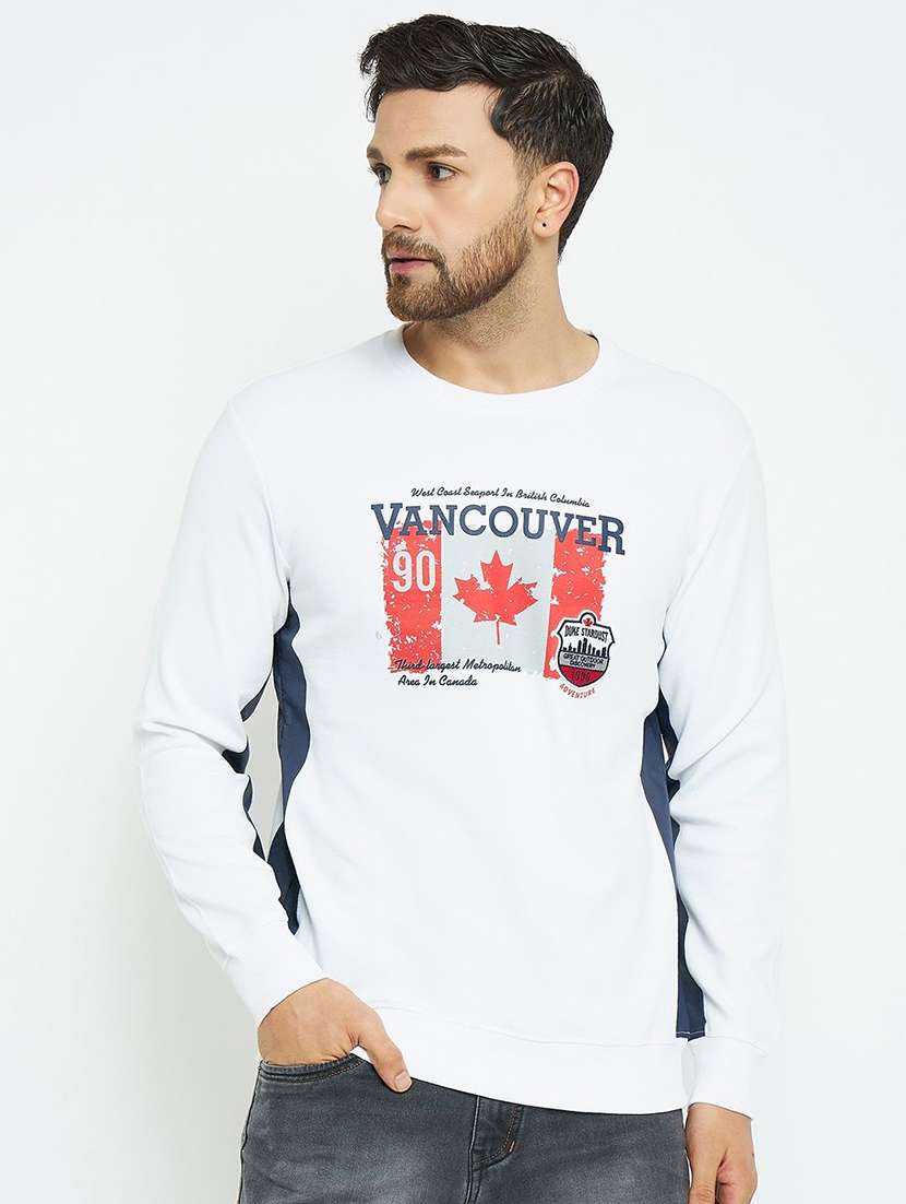 men chest print long sleeve regular fit sweatshirt