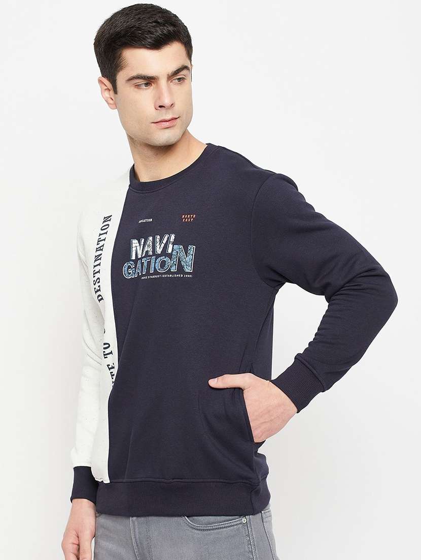 men color block long sleeve regular fit sweatshirt - 22230678 -  Standard Image - 1