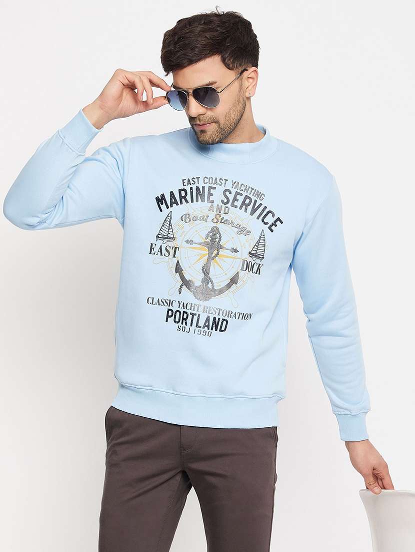 men printed long sleeve regular fit sweatshirt