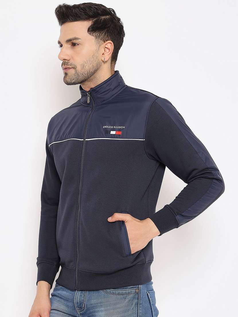 men color block long sleeve regular fit sweatshirt - 22230686 -  Standard Image - 1