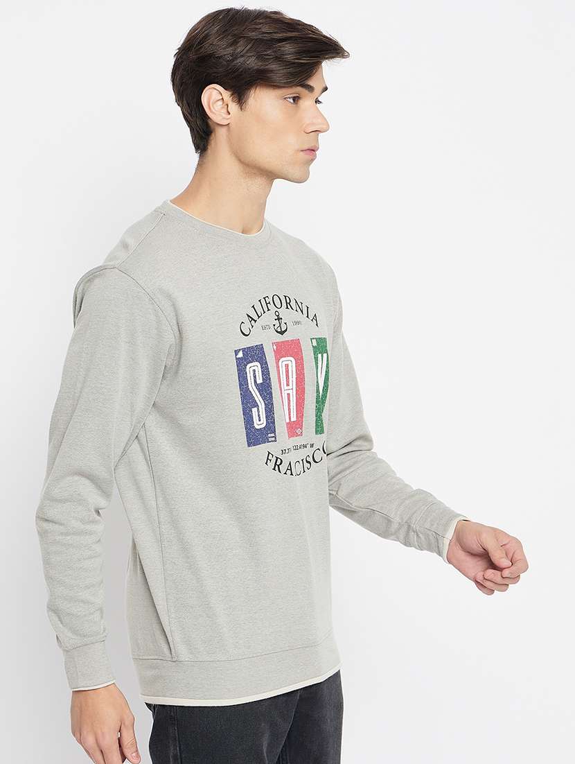 men typographic long sleeve regular fit sweatshirt - 22230699 -  Standard Image - 1