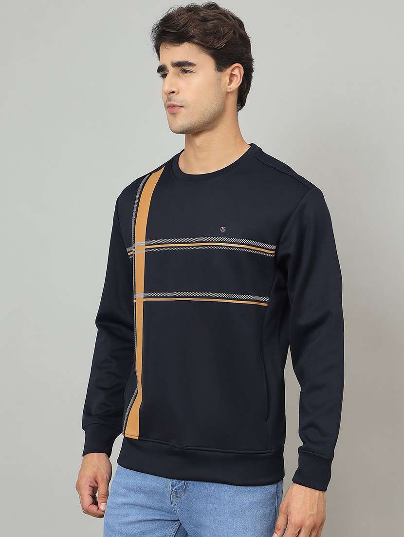 men striped long sleeve regular fit sweatshirt - 22230719 -  Standard Image - 1