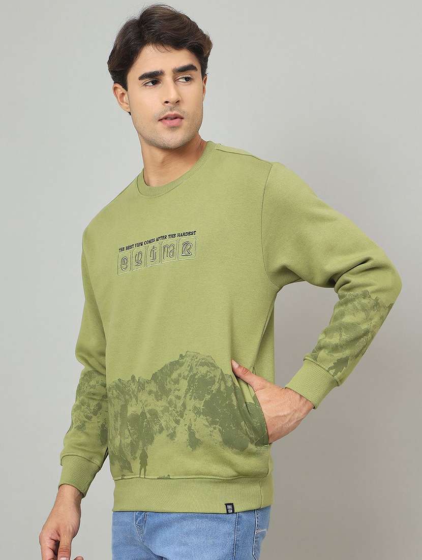men printed long sleeve regular fit sweatshirt - 22230729 -  Standard Image - 1