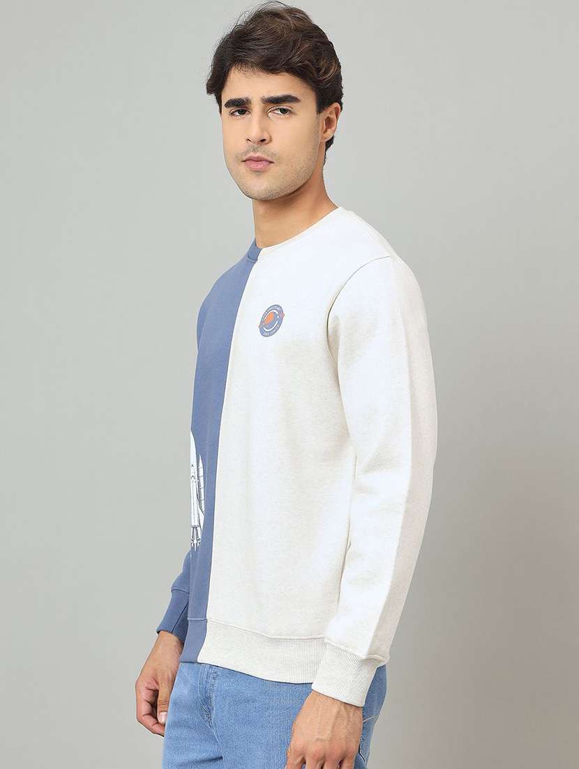 men color block long sleeve regular fit sweatshirt - 22230730 -  Standard Image - 1