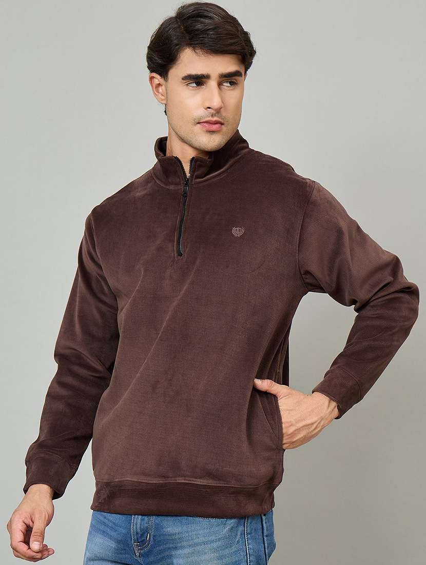 men solid long sleeve regular fit sweatshirt - 22230747 -  Standard Image - 1