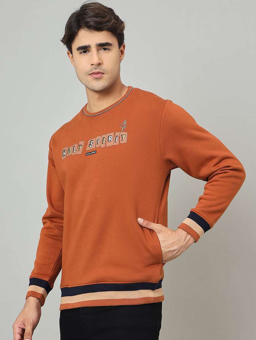 men typographic long sleeve regular fit sweatshirt - 22230749 -  Standard Image - 1