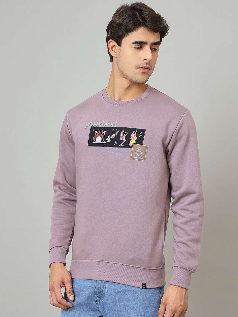 men printed long sleeve regular fit sweatshirt - 22230752 -  Standard Image - 1
