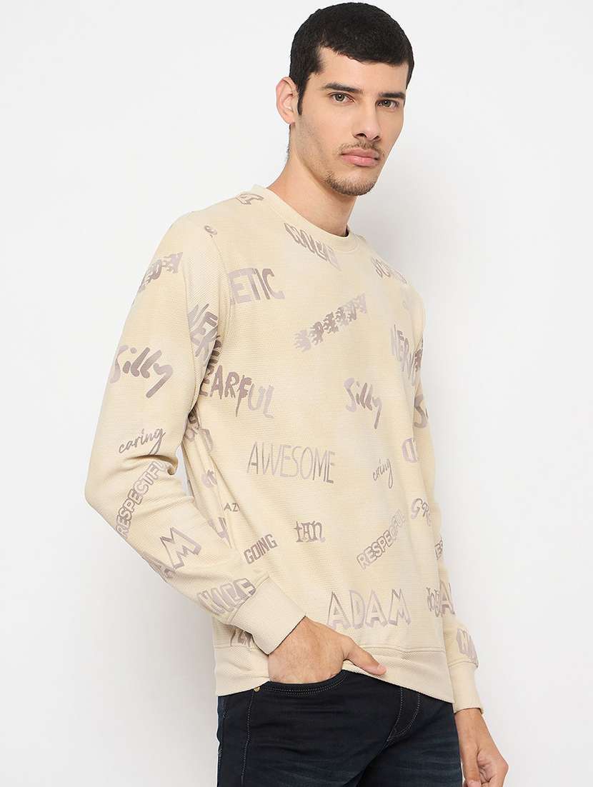 men typographic long sleeve regular fit sweatshirt - 22230768 -  Standard Image - 1