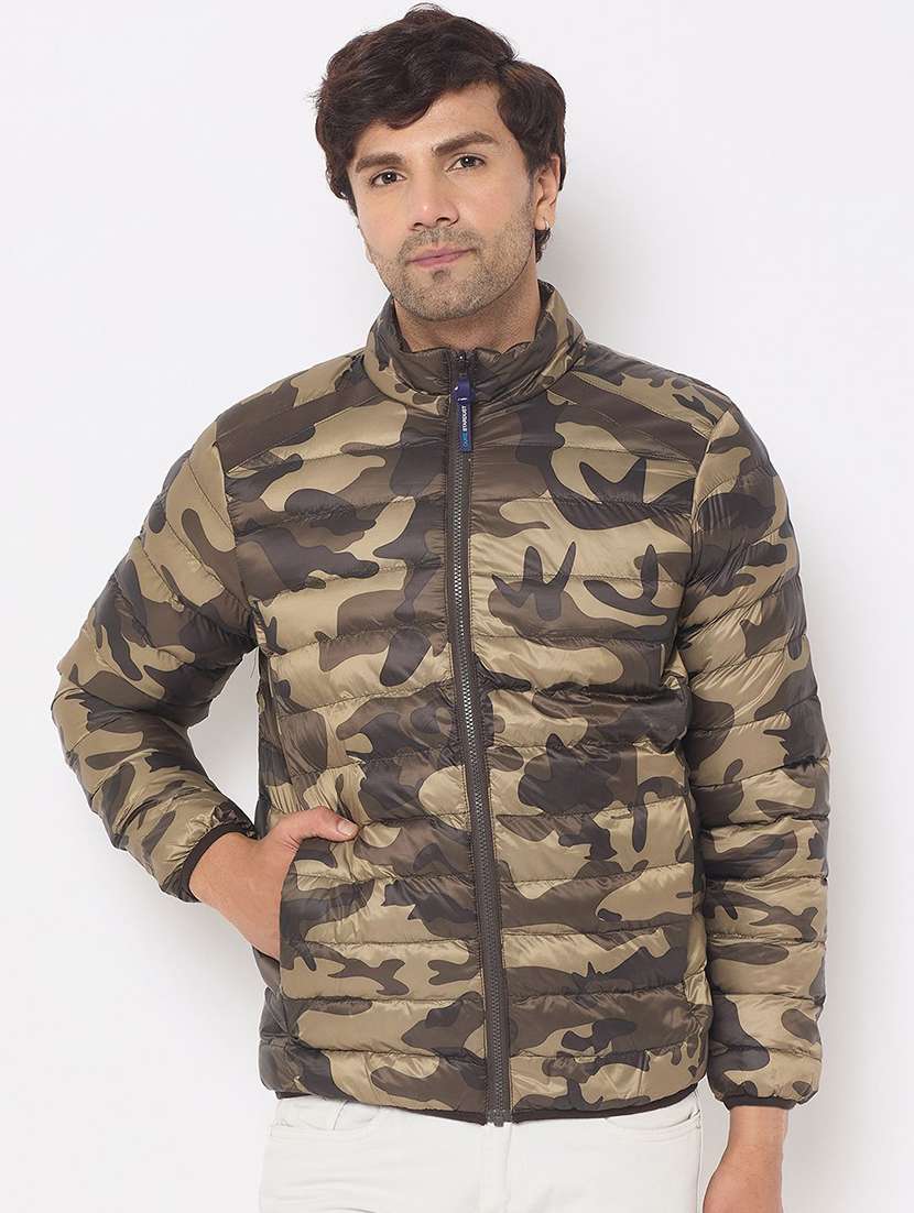 men camouflage long sleeve puffer jacket - 22230773 -  Standard Image - 1