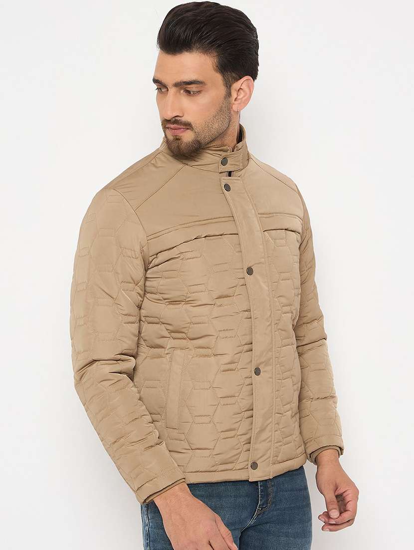 men solid long sleeve puffer jacket - 22230775 -  Standard Image - 1