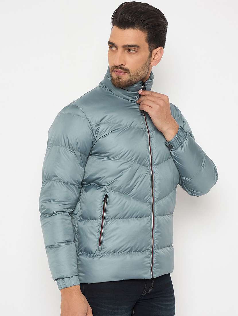 men solid long sleeve puffer jacket - 22230777 -  Standard Image - 1
