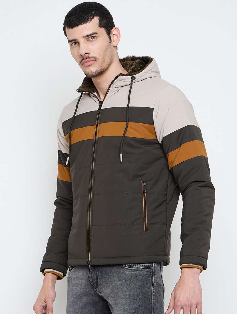 men color block long sleeve bomber jacket - 22230789 -  Standard Image - 1