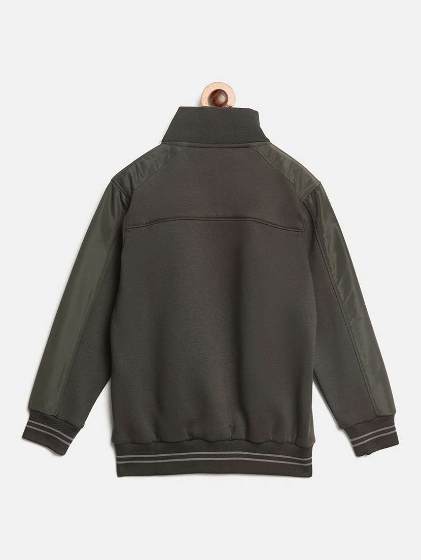 boys color blocked stand collar long sleeve regular jacket - 22230791 -  Standard Image - 1