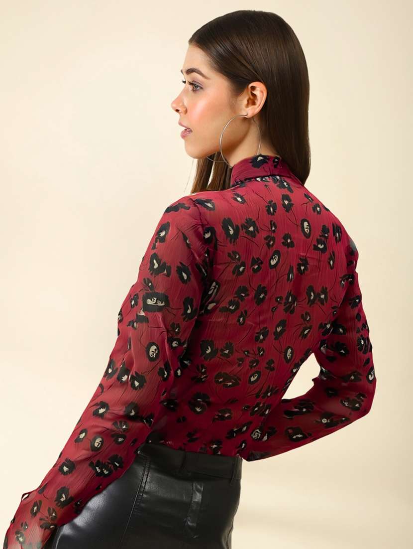 women printed long sleeve regular shrug - 22230806 -  Standard Image - 4