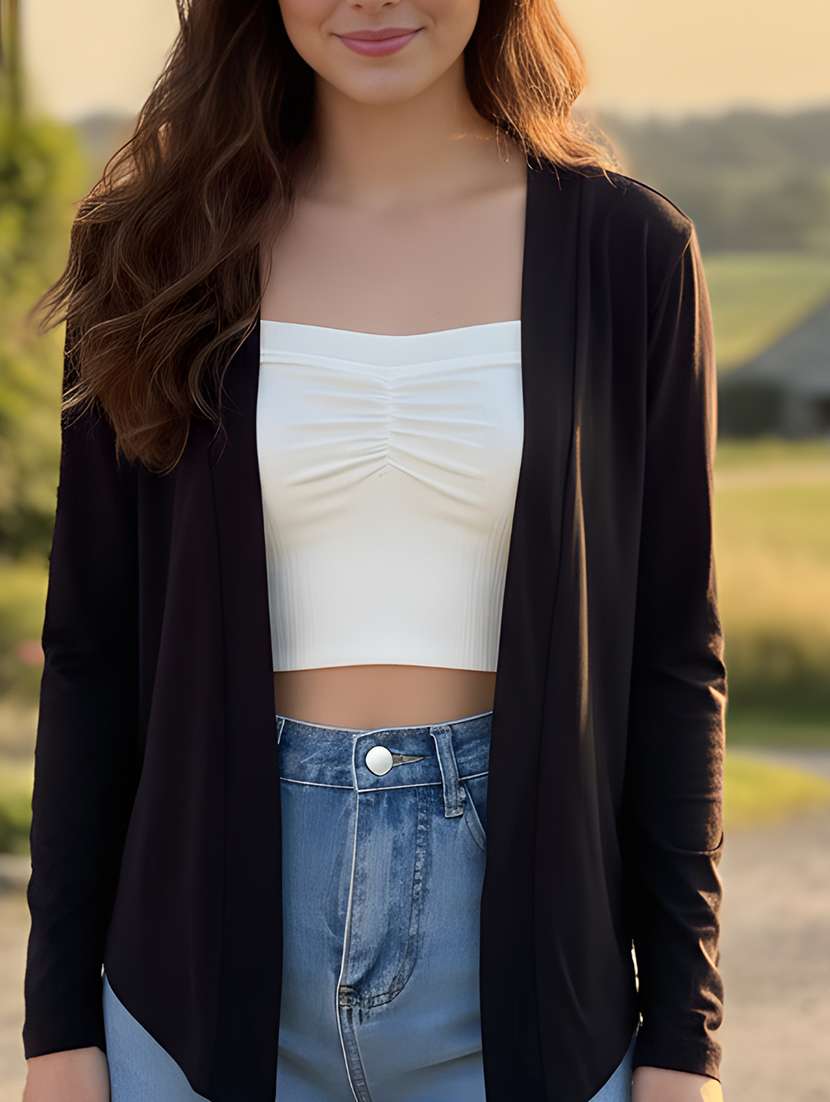 women solid long sleeve regular shrug - 22230807 -  Standard Image - 4