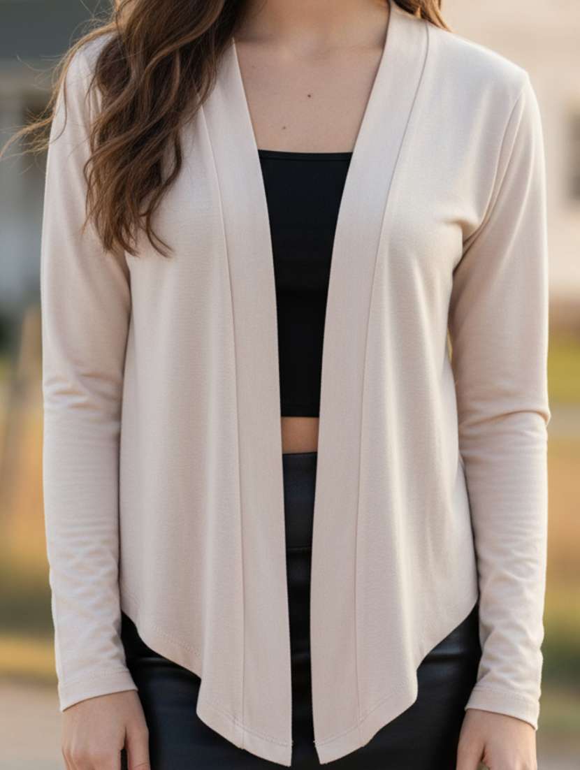 women solid long sleeve regular shrug - 22230808 -  Standard Image - 4
