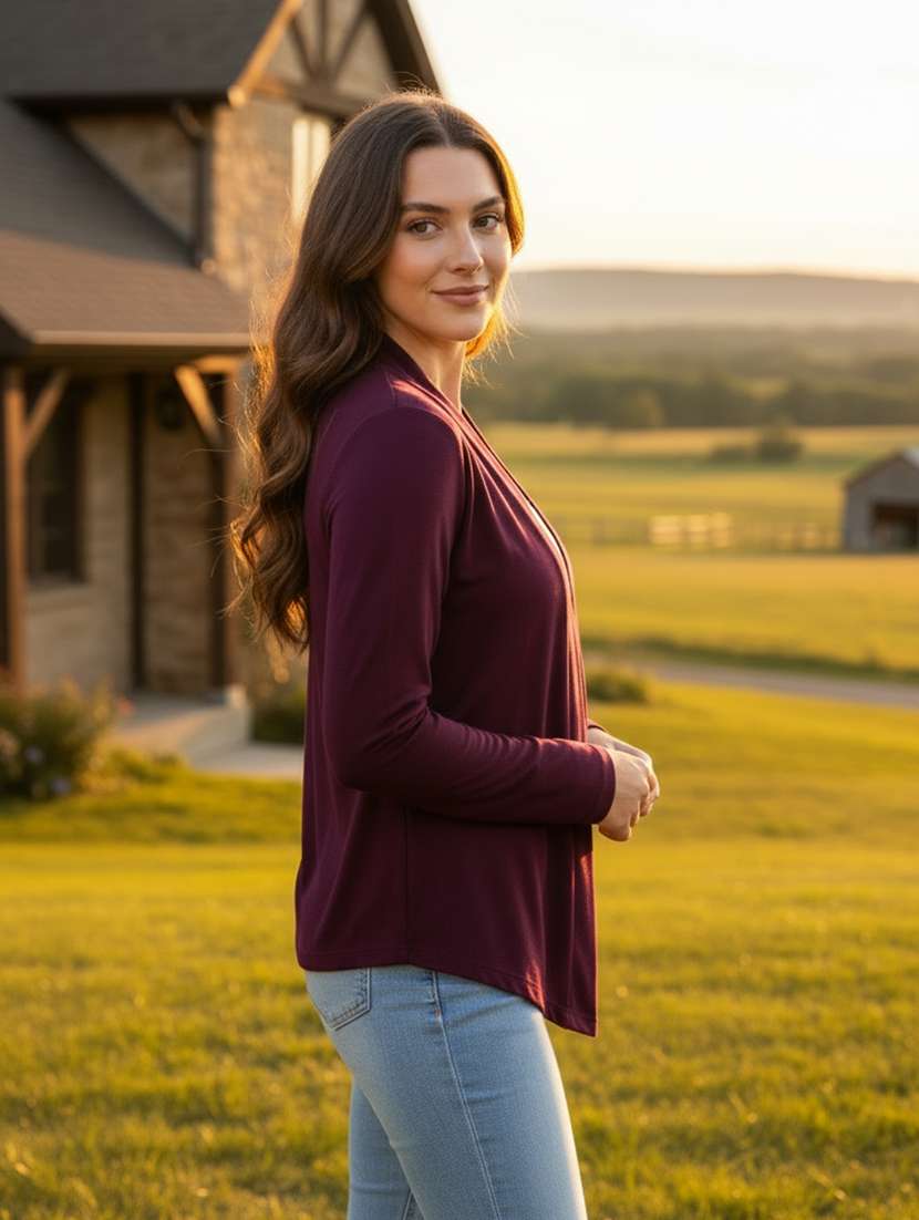 women solid long sleeve regular shrug - 22230810 -  Standard Image - 1