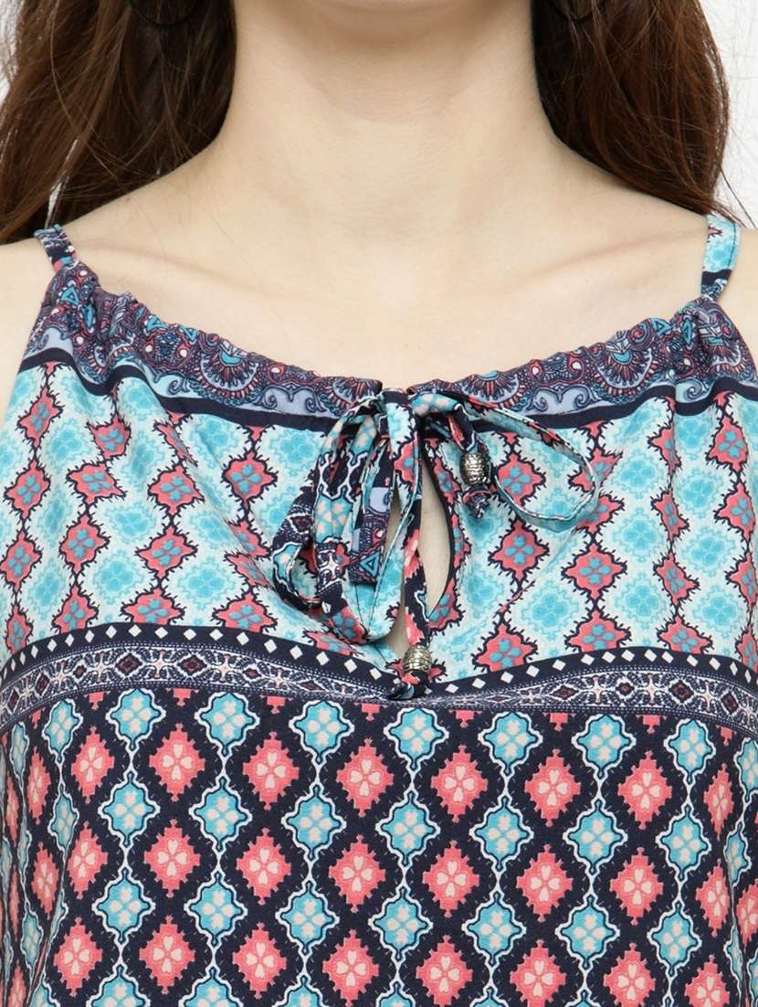 women printed halter neck sleeveless romper - 22230888 -  Standard Image - 4