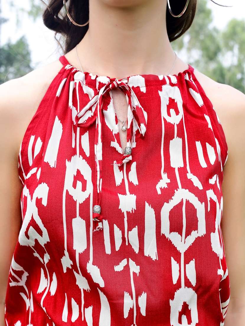 women printed halter neck sleeveless romper - 22230890 -  Standard Image - 4