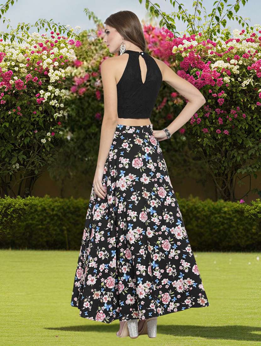 women floral print flared maxi skirt - 22230927 -  Standard Image - 4
