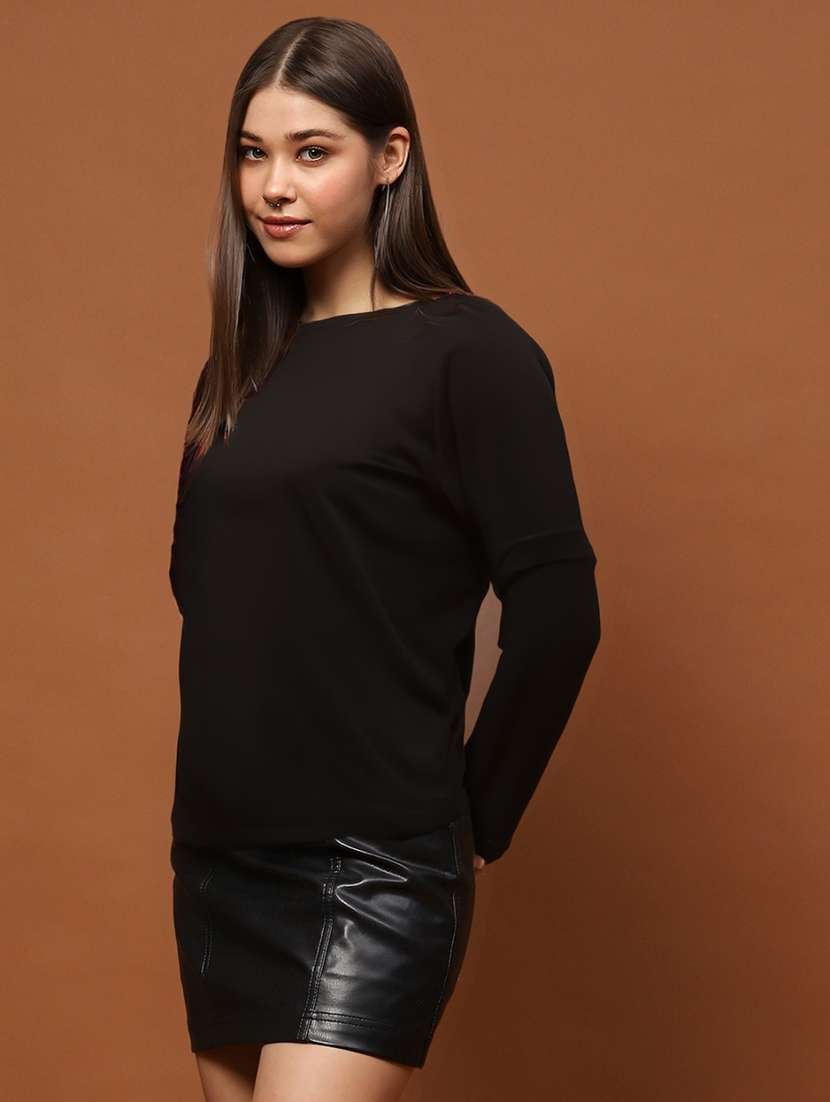 women solid batwing sleeve regular top - 22231102 -  Standard Image - 1