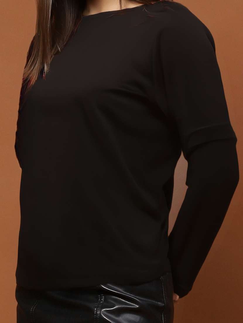 women solid batwing sleeve regular top - 22231102 -  Standard Image - 4