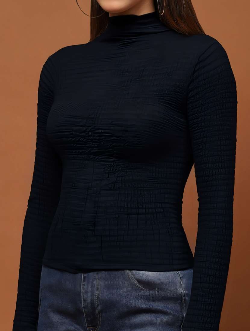 wen solid long sleeve high neck top - 22231106 -  Standard Image - 4