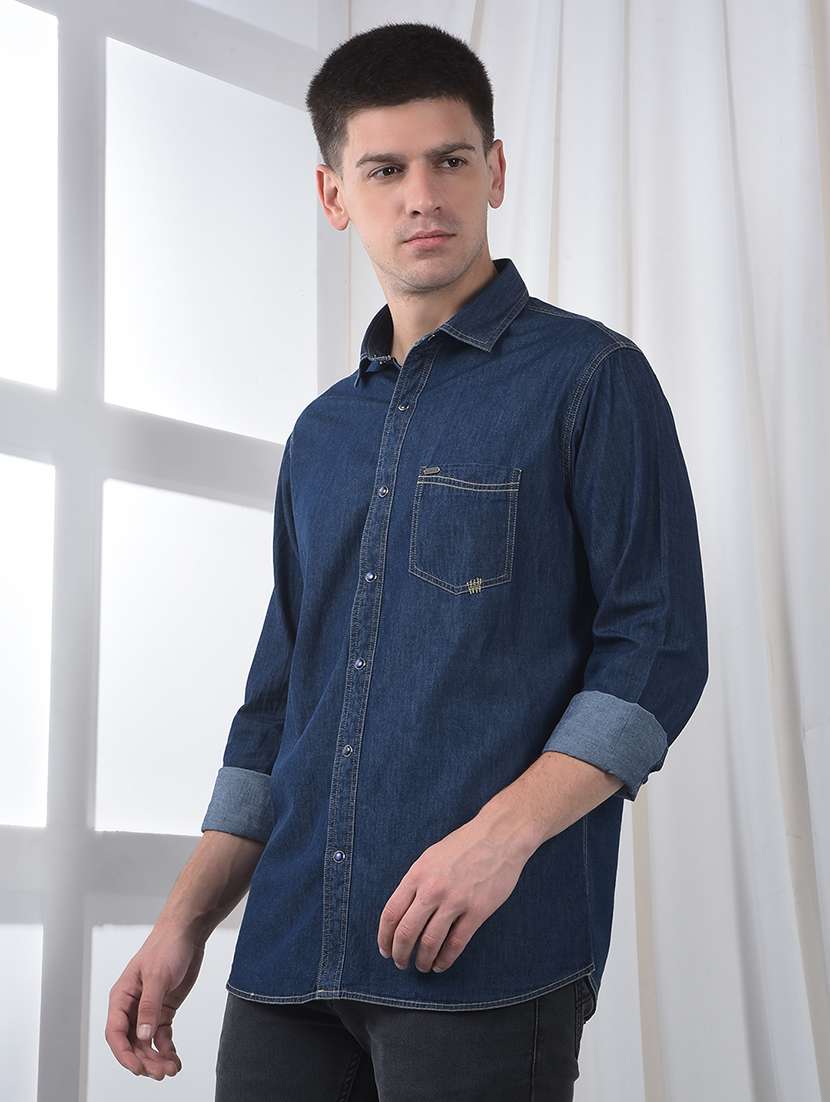 men solid long sleeve regular fit casual shirt - 22231122 -  Standard Image - 1