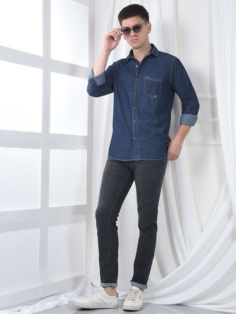 men solid long sleeve regular fit casual shirt - 22231122 -  Standard Image - 4