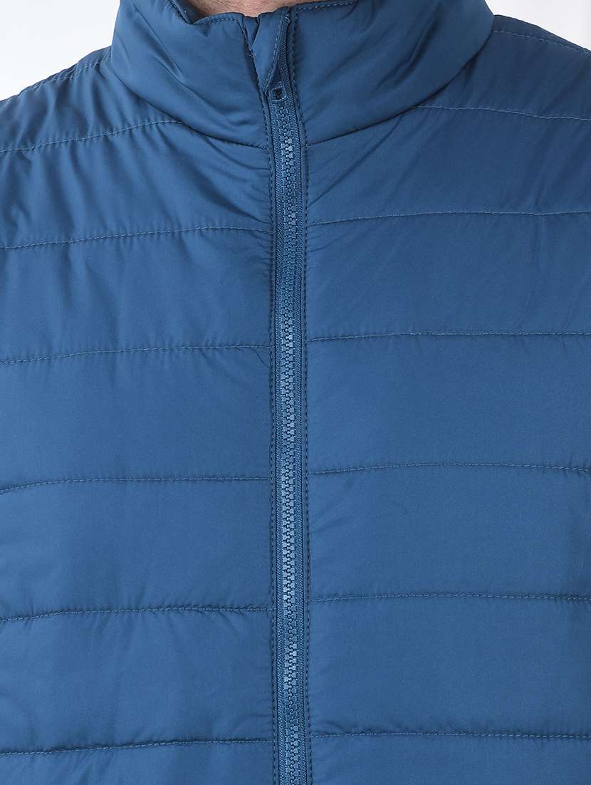 men solid stand collar sleeveless puffer jacket - 22231125 -  Standard Image - 6