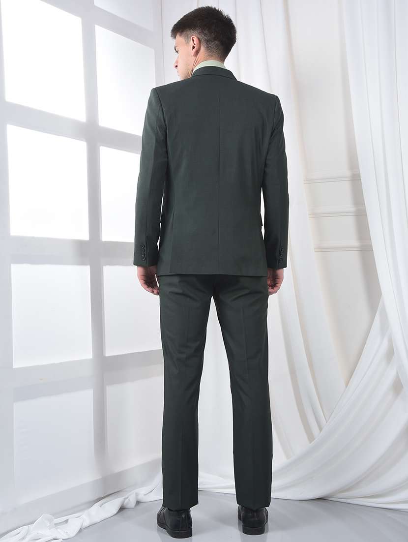 men solid lapel collar single breasted suit - 22231135 -  Standard Image - 4