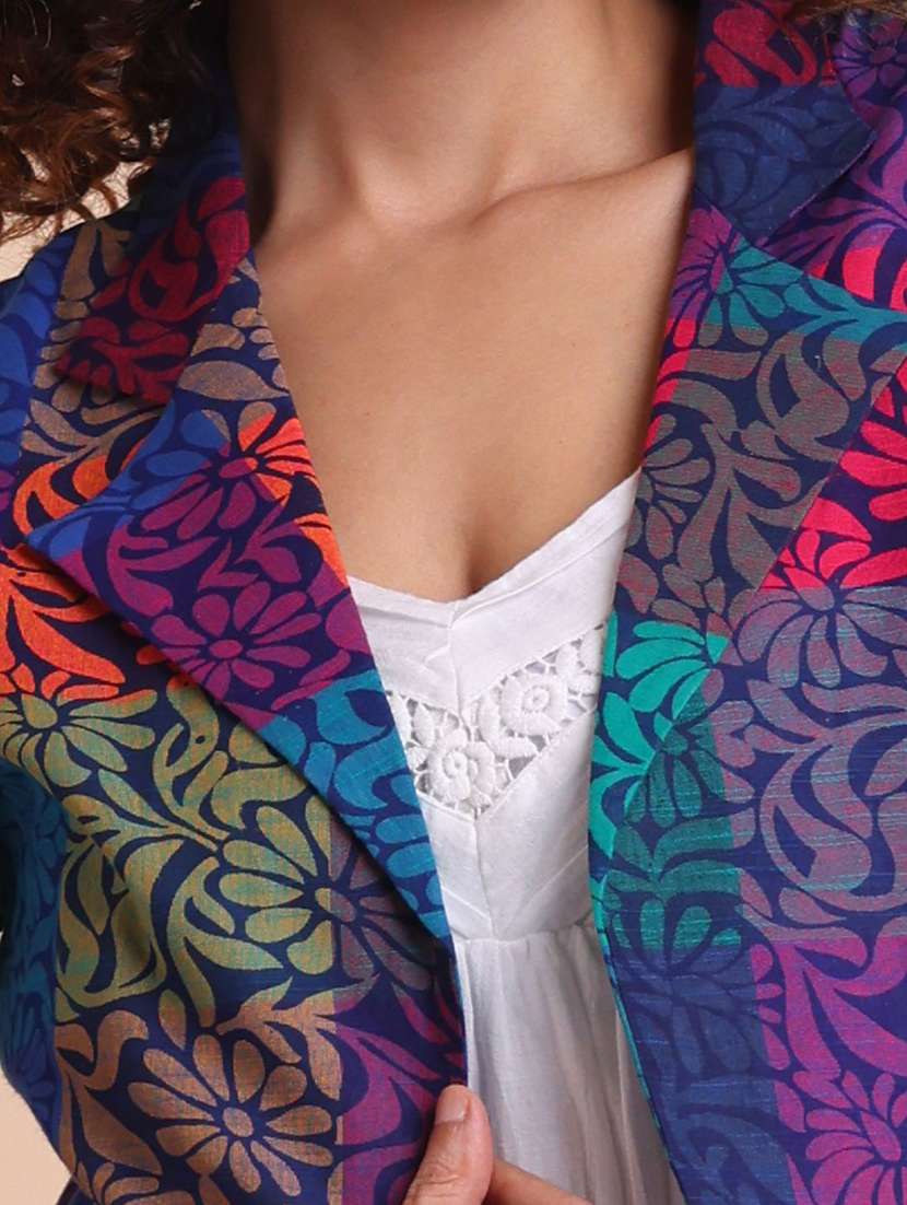 women printed puff sleeve crop ethnic acket - 22231139 -  Standard Image - 4