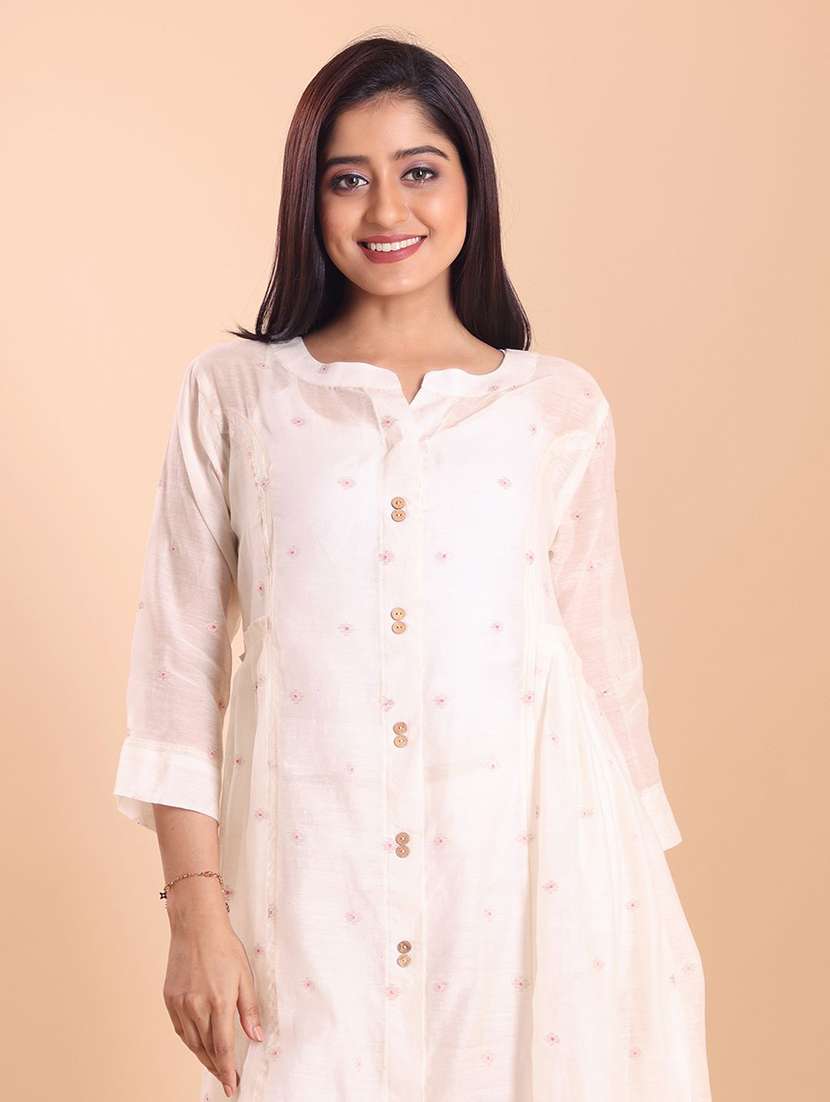 women self design three quarter sleeve a-line kurta - 22231140 -  Standard Image - 4