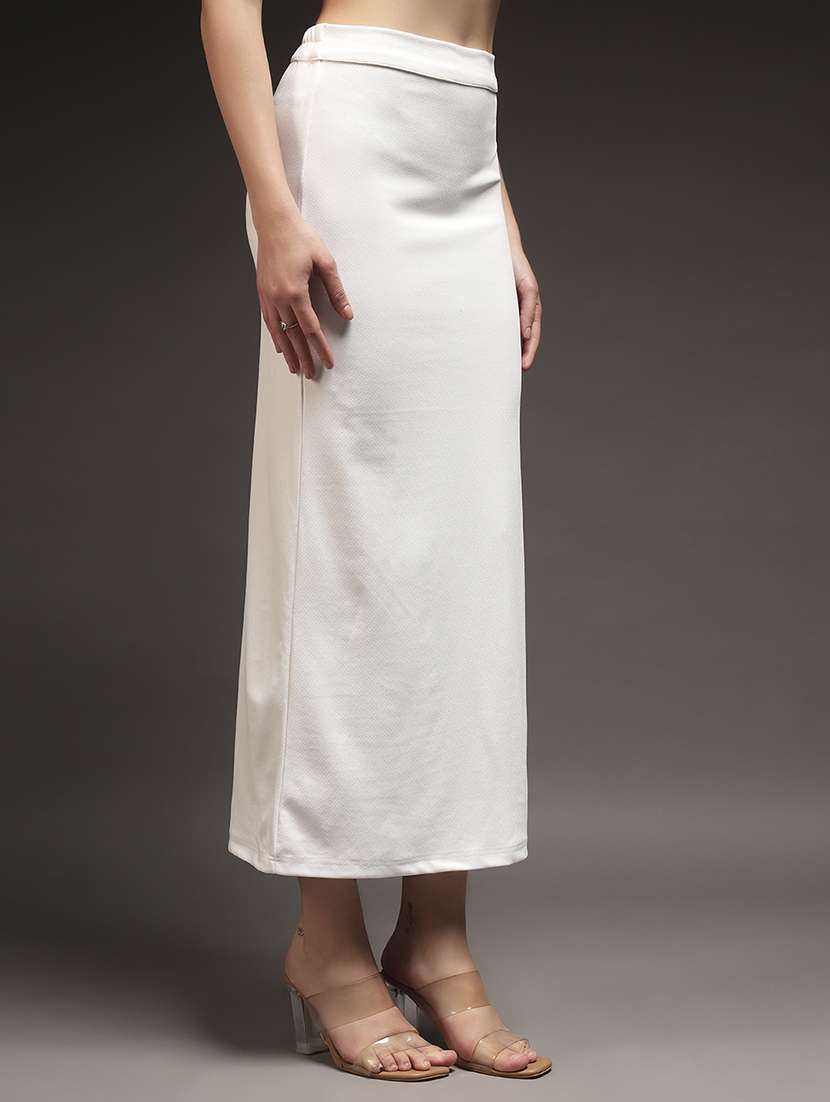 women solid high rise straight skirt - 22231260 -  Standard Image - 1