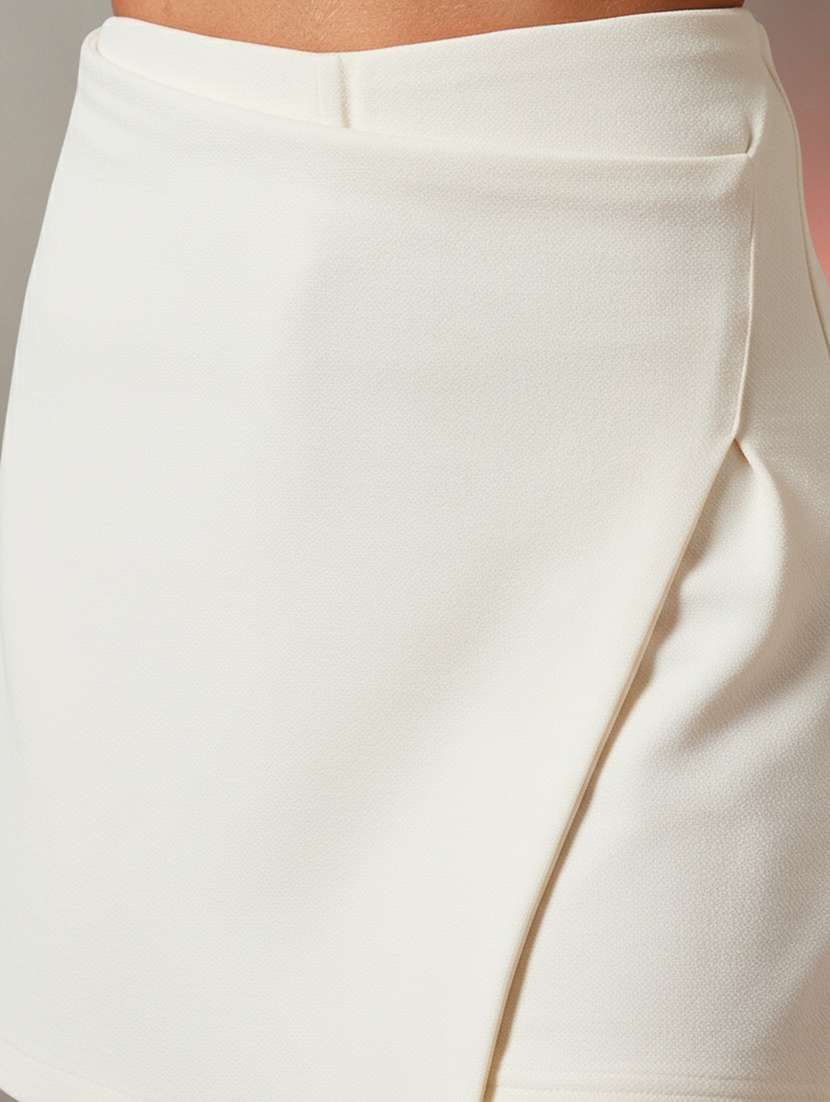 women solid high rise skorts - 22231262 -  Standard Image - 4