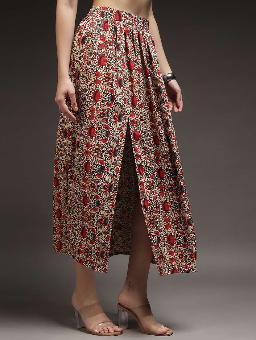 women printed high rise flared skirt - 22231264 -  Standard Image - 1