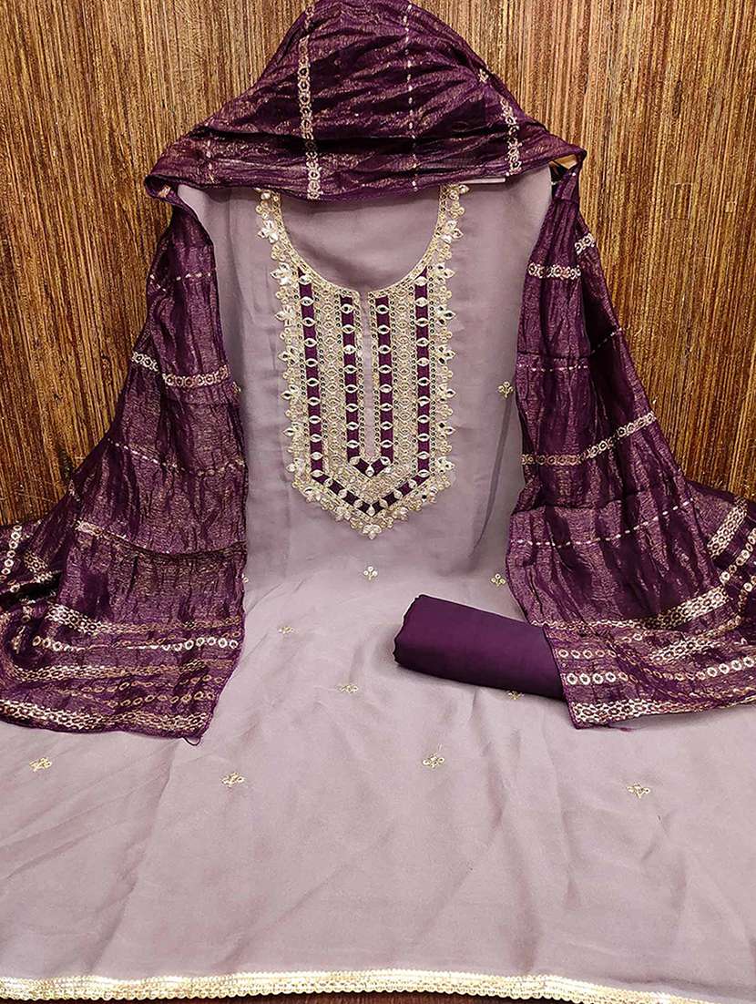 women solid with work unstitched suit set - 22231346 -  Standard Image - 1