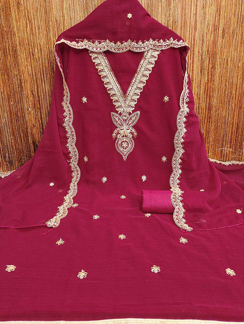 women solid with work unstitched suit set - 22231360 -  Standard Image - 1