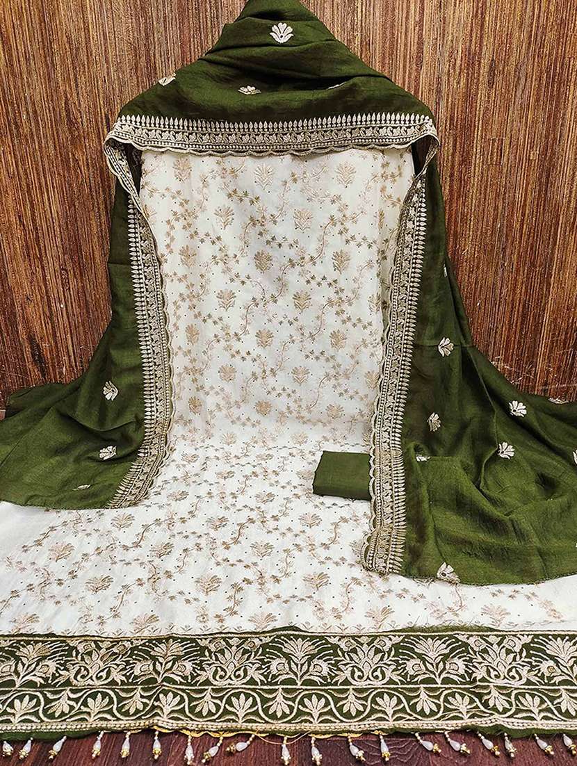 women solid with work unstitched suit set - 22231362 -  Standard Image - 1