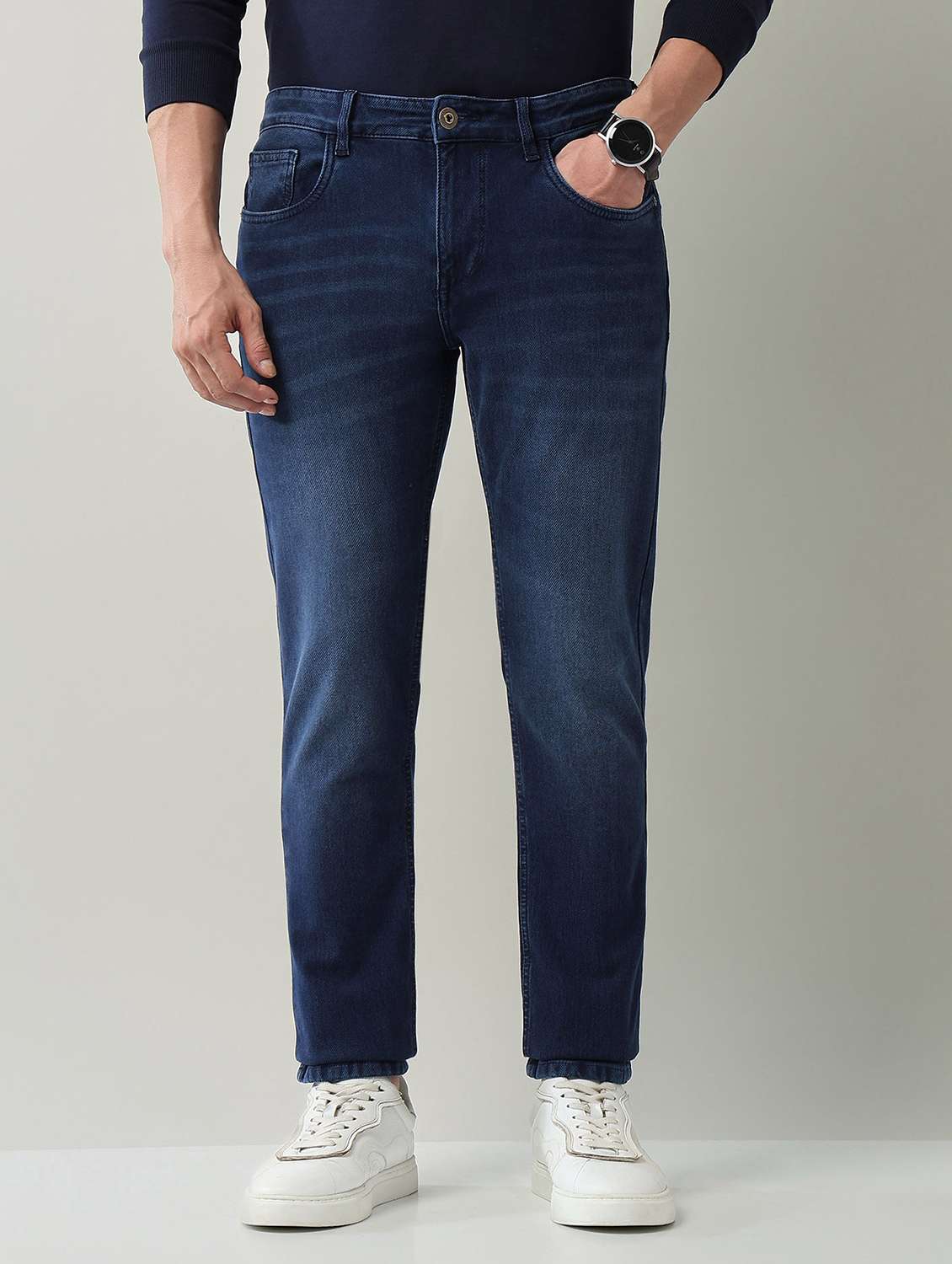 men washed high rise full length jeans - 22231381 -  Standard Image - 1