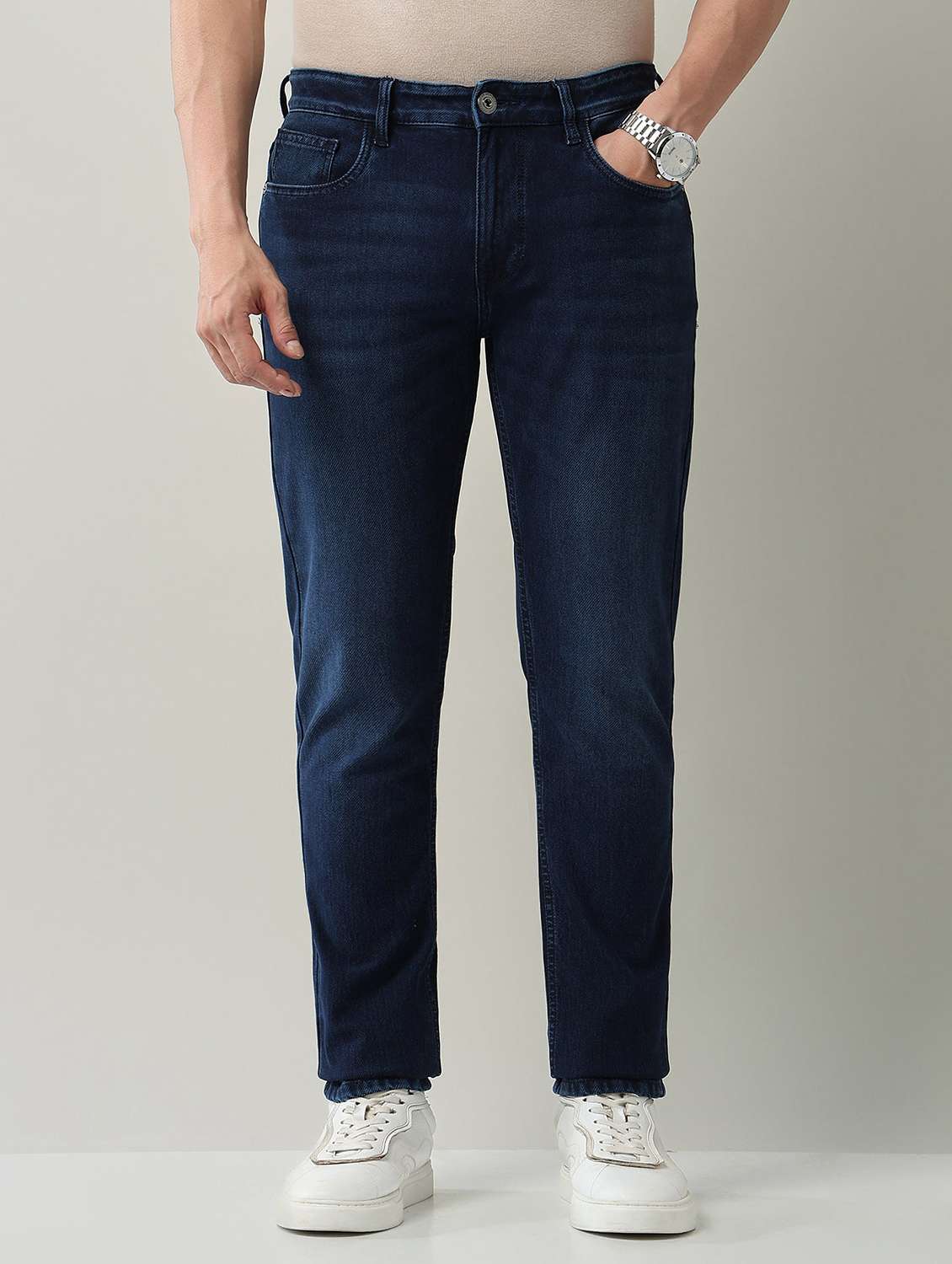 men washed high rise full length jeans - 22231382 -  Standard Image - 1