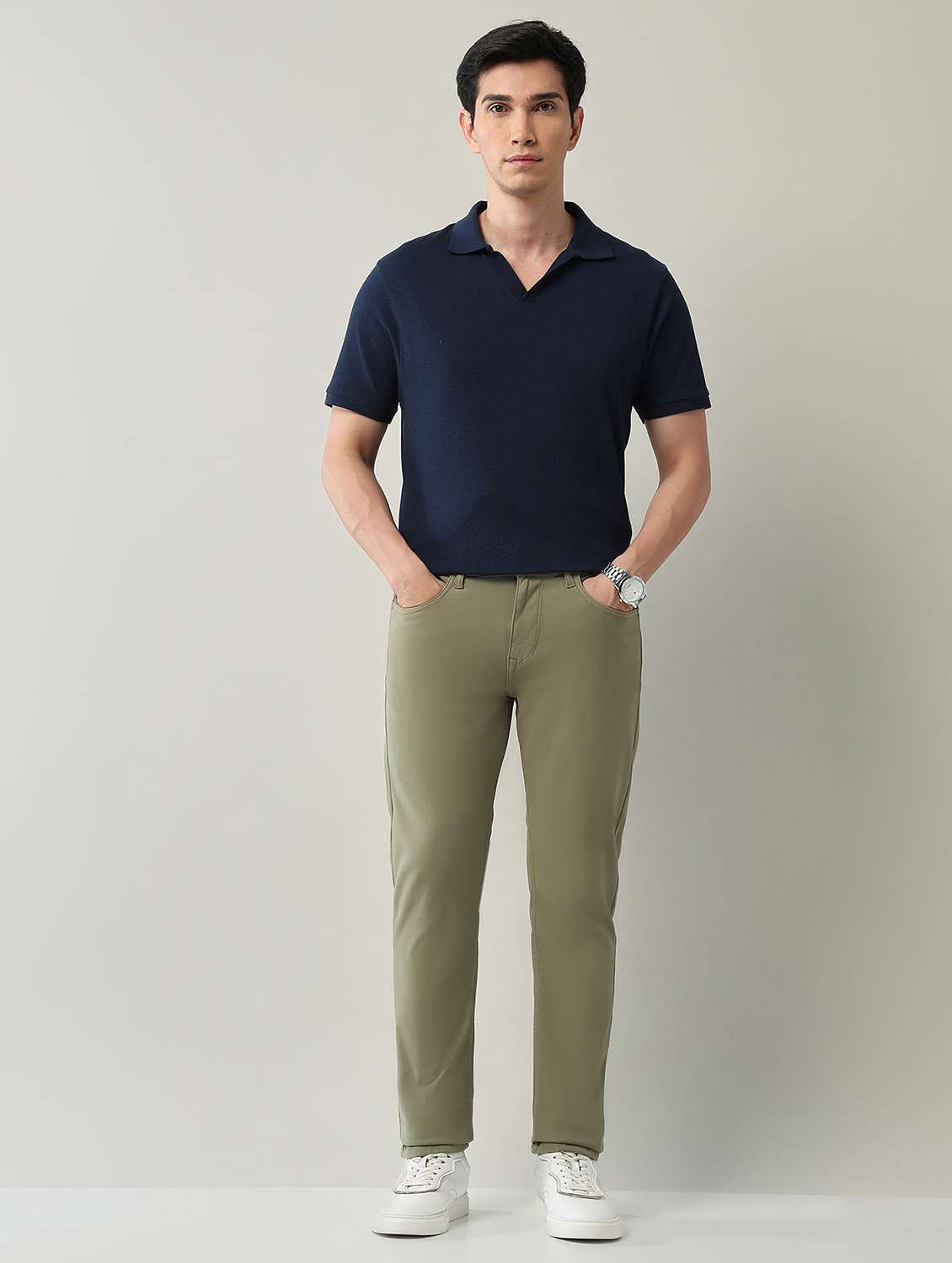 men plain high rise full length jeans - 22231386 -  Standard Image - 4