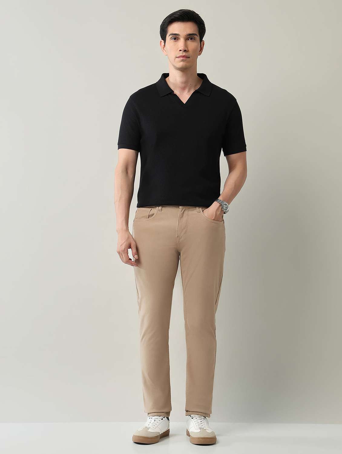 men plain high rise full length jeans - 22231387 -  Standard Image - 4