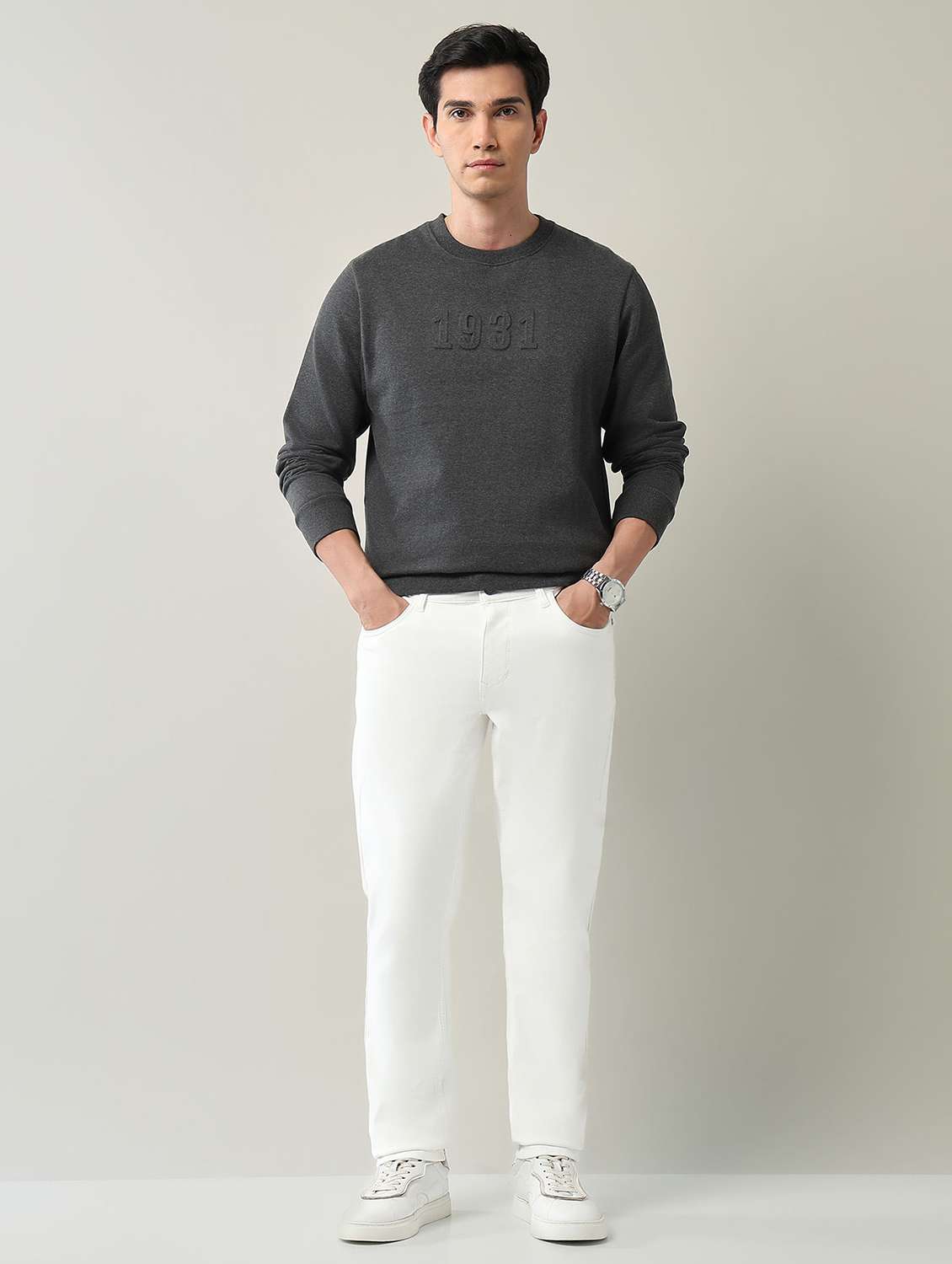 men plain high rise full length jeans - 22231388 -  Standard Image - 4